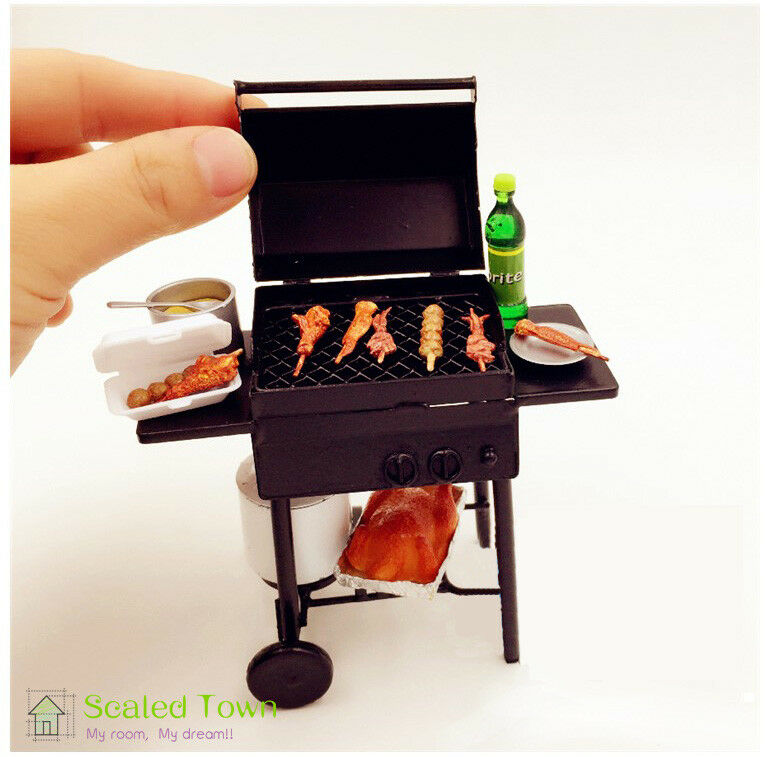 1:12 Dollhouse Miniature Barbecue Bbq Grill W/ Propane Tank Outdoor Furniture