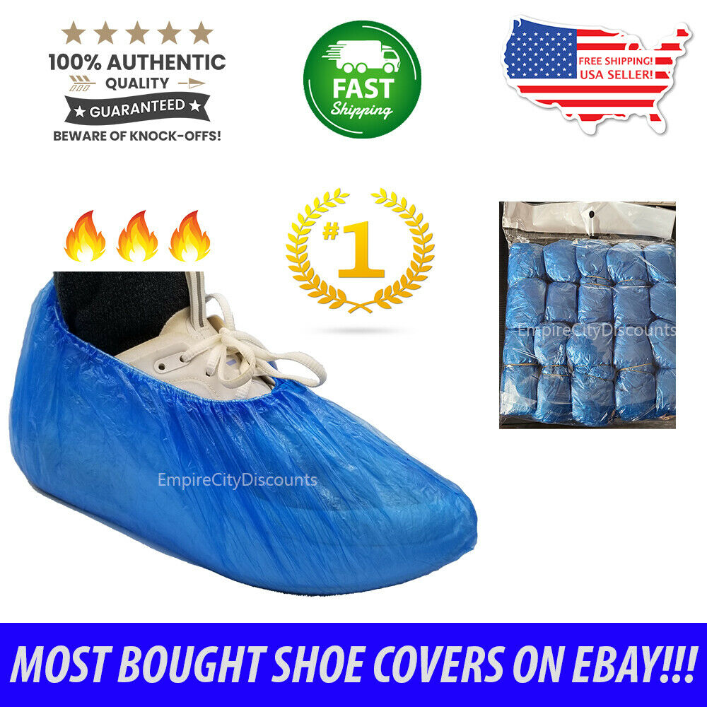100x Waterproof Disposable Shoe Covers Overshoes Protector Plastic Usa Shipping
