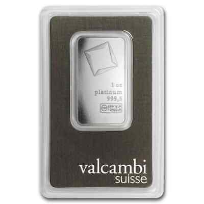 1 Oz Platinum Bar - Valcambi Suisse - Sealed In Assay Card