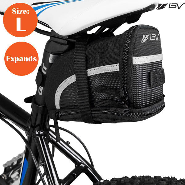 Bv Rear Bike Saddle Bag Nylon Expandable Under Seat Saddle Bag 1.5l Tail Pouch L