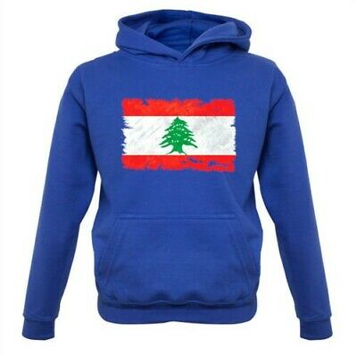 Lebanon Grunge Style Flag - Kids Hoodie Beirut Lebanese Republic Flags Country