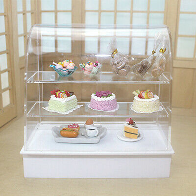 1/12 Dollhouse Miniature Bakery Cabinet Food Display Shelf Showcase Shop Counter