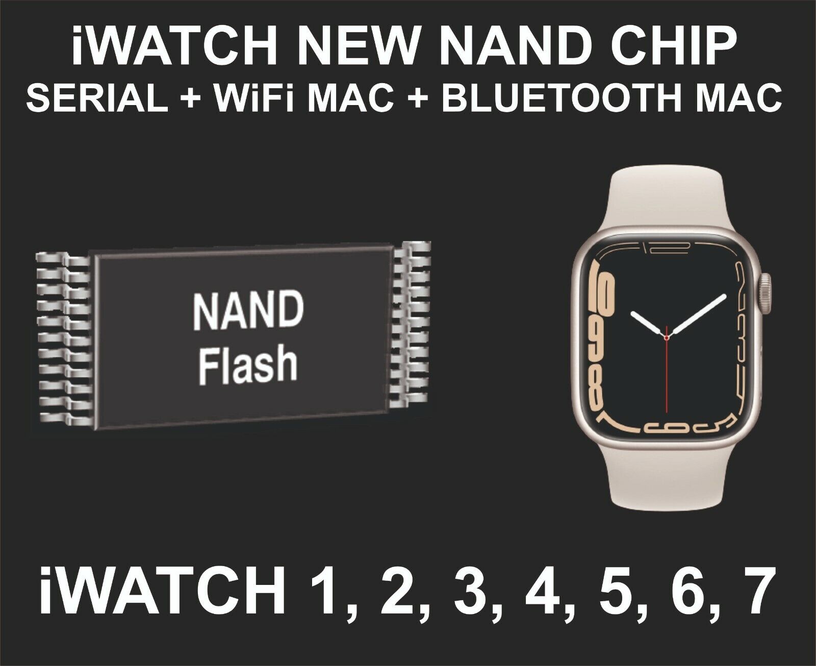New Nand Chip Data, Serial Number, Wifi Mac, Bluetooth Mac, For Iwatch Devices