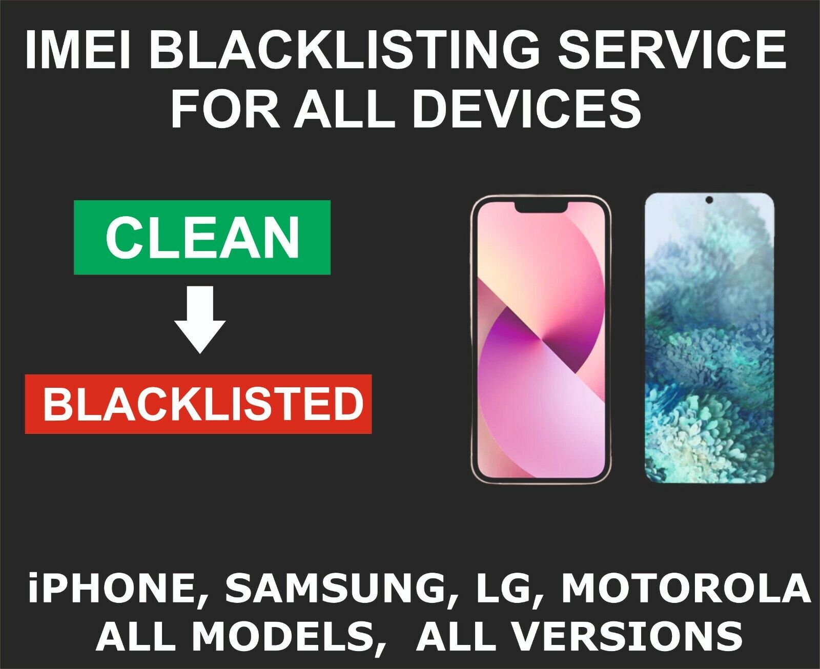 Imei Blacklister Service, Block Device, Samsung, Iphone, Lg, Alcatel, Sony, Htc,