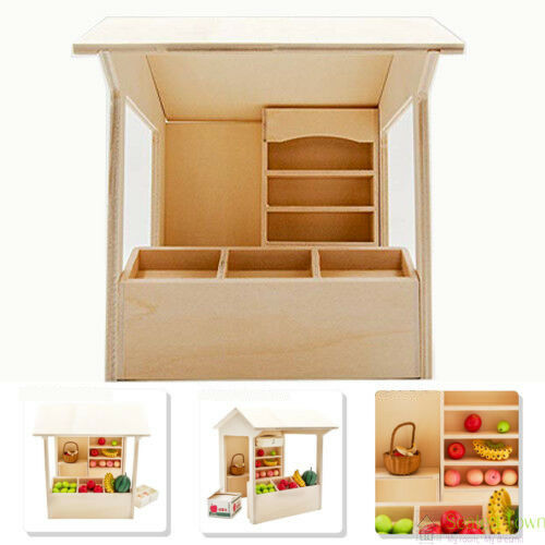 Dollhouse Miniature Display Grocery Store Stall Shop Shelf Cabinet Counter Diy