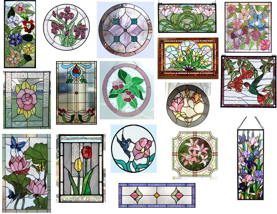Dollhouse Miniature 1:12 Stained Glass Windows Clear Vinyl Stickers